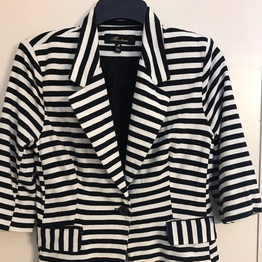 Cream and black striped jacket
